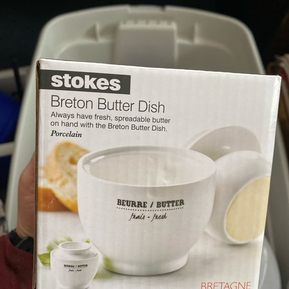 White Porcelain Breton Butter Dish